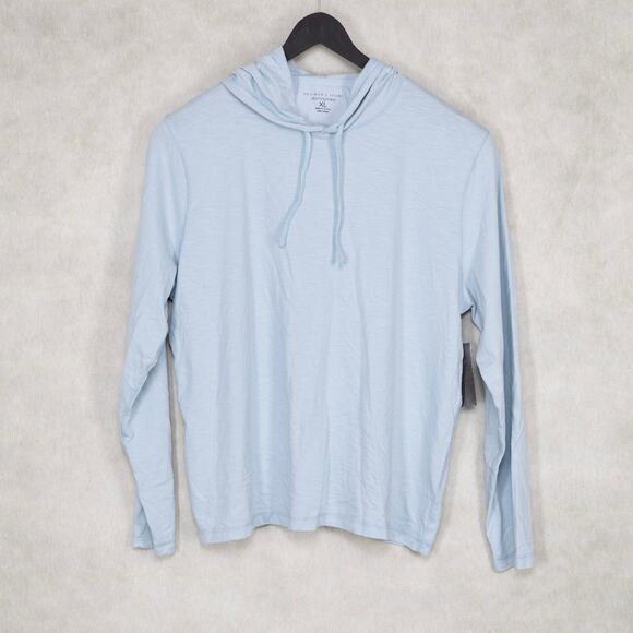 The Men's Store Cotton Slub Hoodie Celestialc Blue Size XXL - Picture 1 of 6